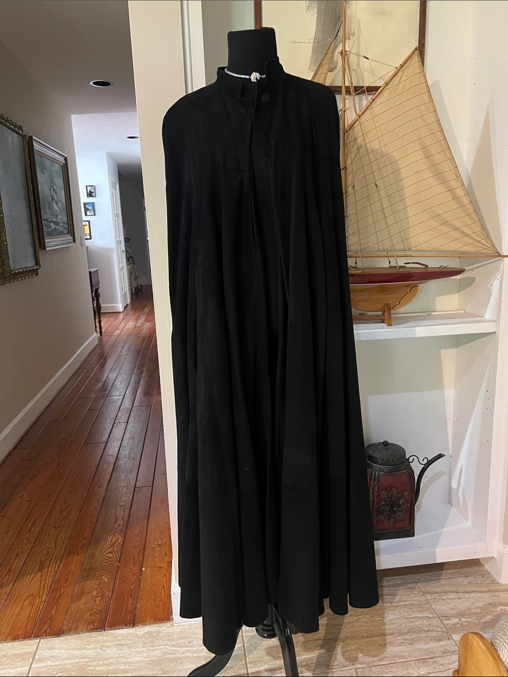 Spectacular Full-Length Suede Cape from Barcelona